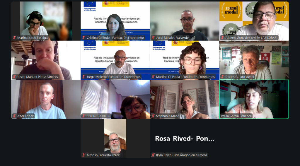 participantes café de innovación sobre alianzas con el comercio minorista y la producción en canales cortos de comercialización